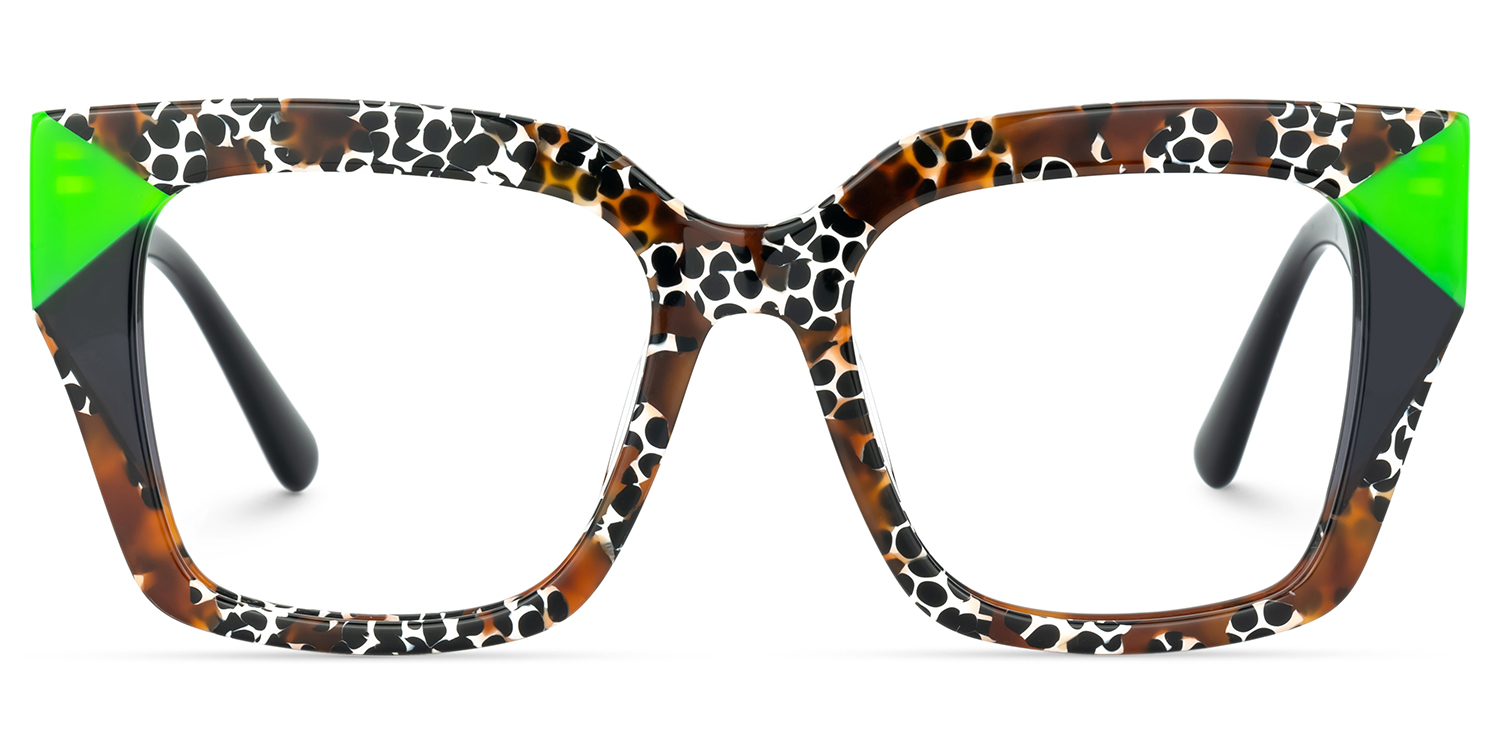 Clody Square Cheetah Print Glasses0