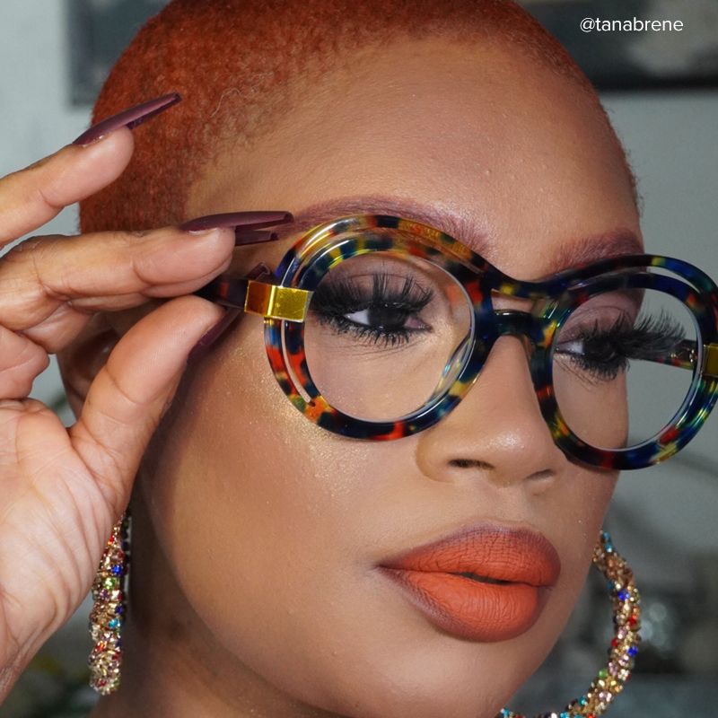 Texidor Round Eyeglasses, Blue Tortoise Frame Glasses7