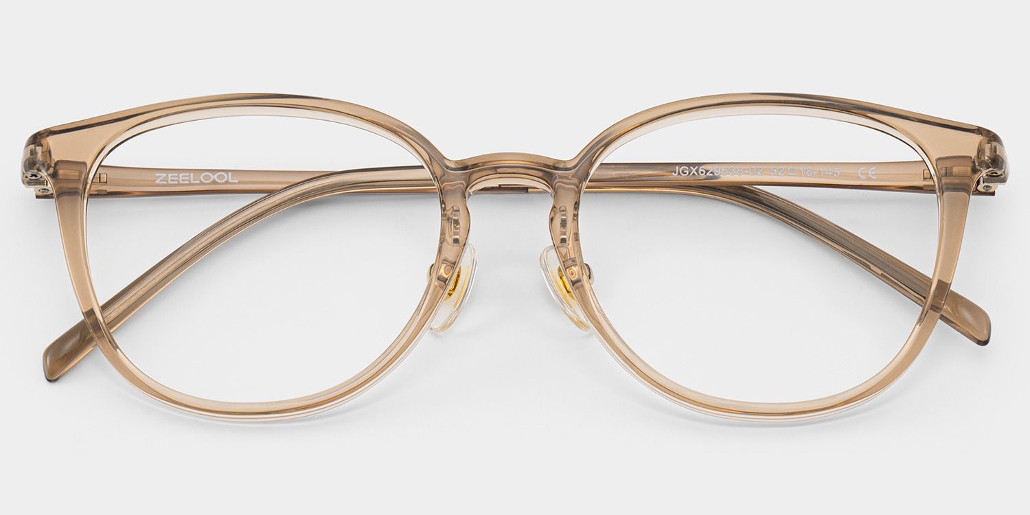 Amanda Ultra Lightweight Eyeglasses in Beige Frames | ZEELOOL UK2