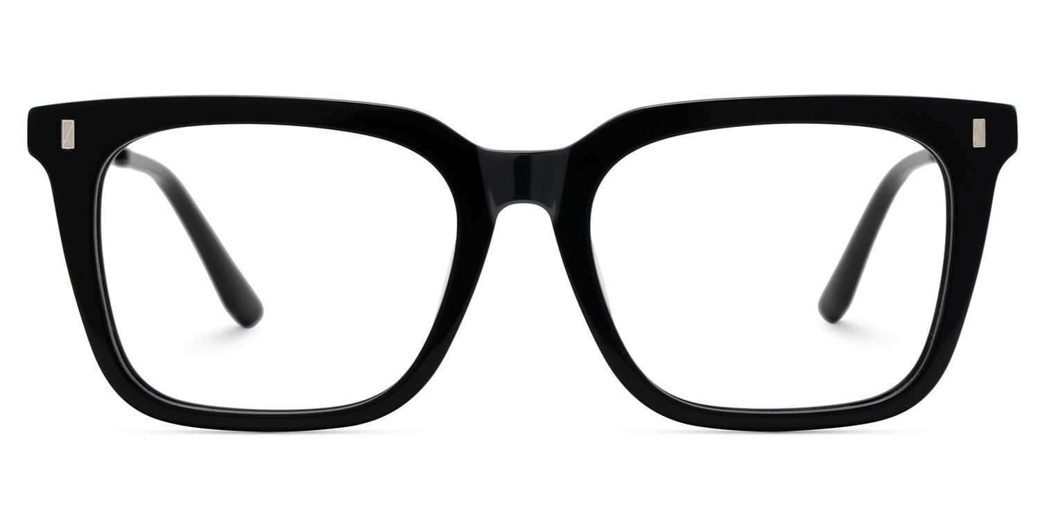 Brook Black Rectangle Prescription Glasses | ZEELOOL UK1