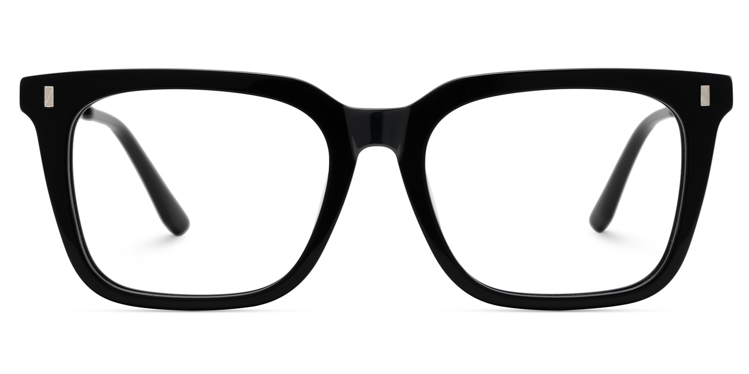 Brook Black Rectangle Prescription Glasses | ZEELOOL UK1