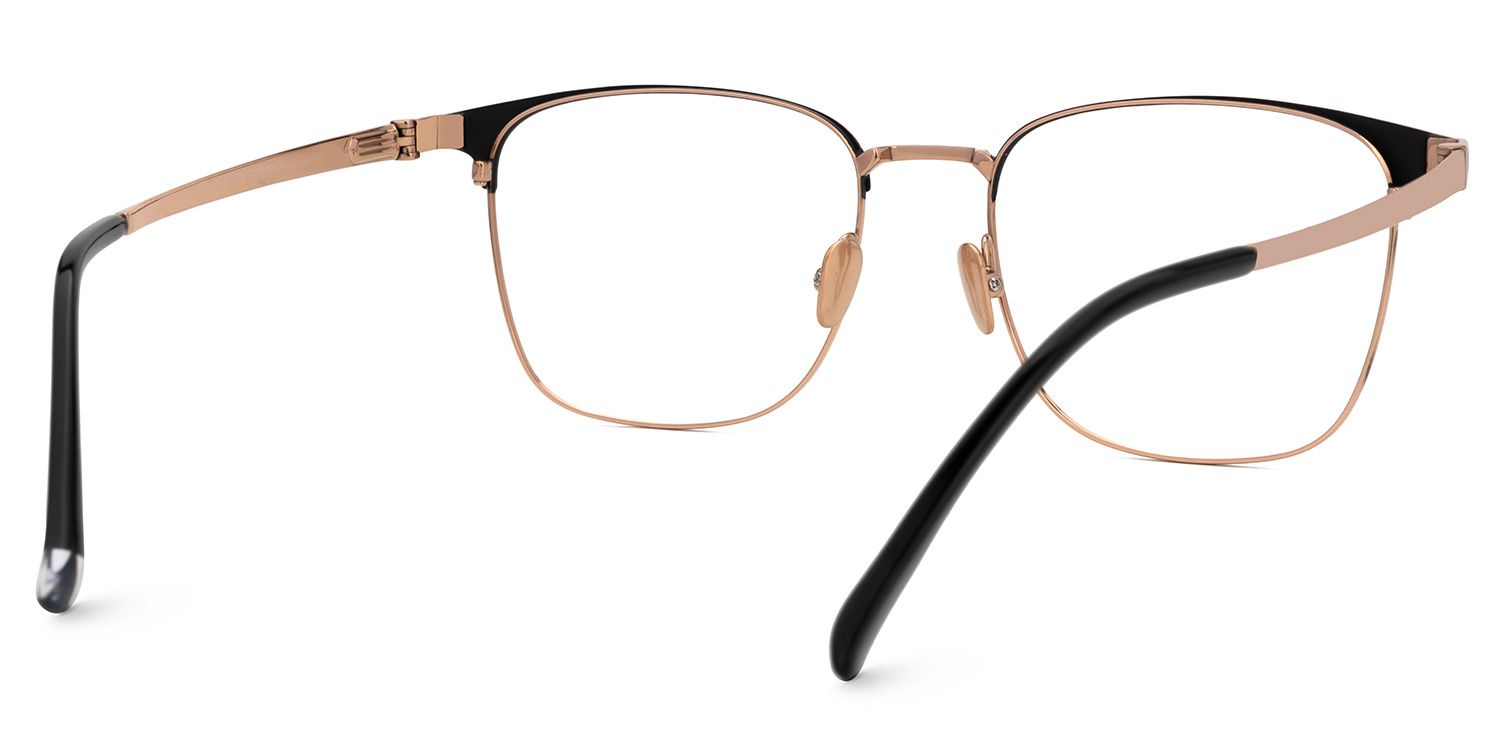 Boykai Titanium Gold Frame Glasses with Browline Shape | ZEELOOL UK3
