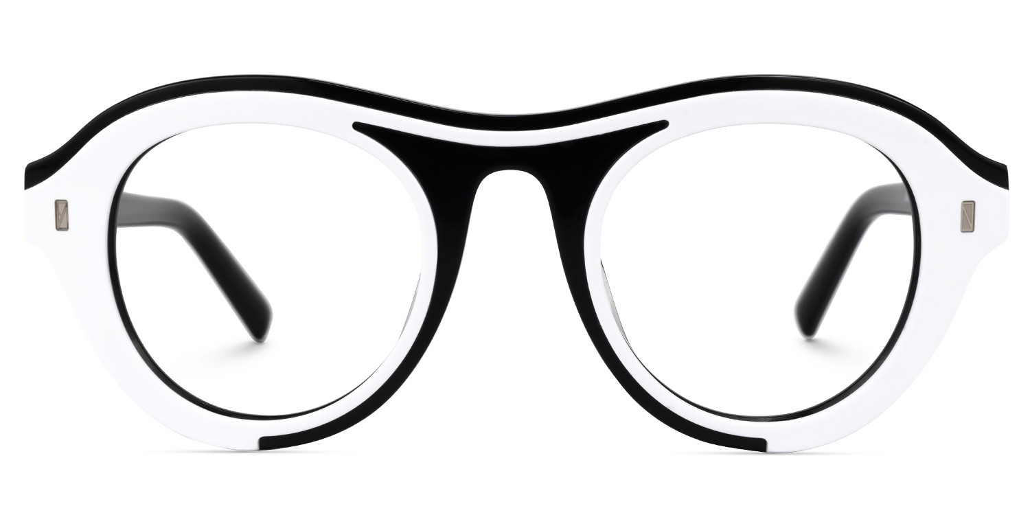 Milan Round White Glasses0