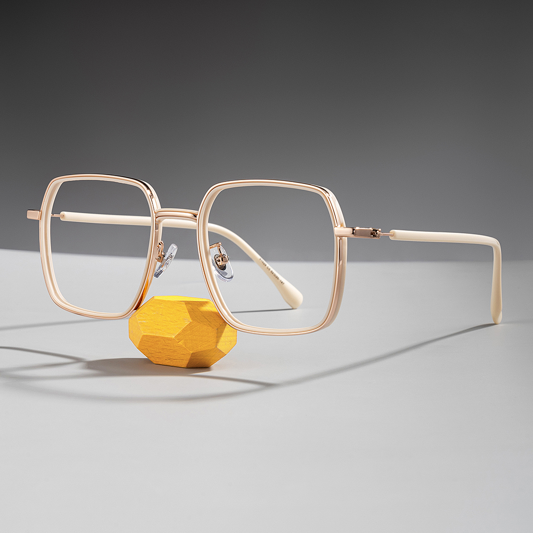 Moody White Square Prescription Glasses | ZEELOOL UK0