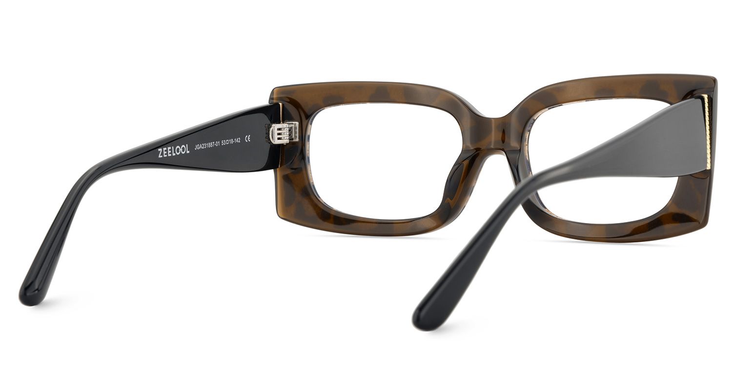Orduno Brown Leopard Rectangle Shape Eyeglasses | ZEELOOL UK5