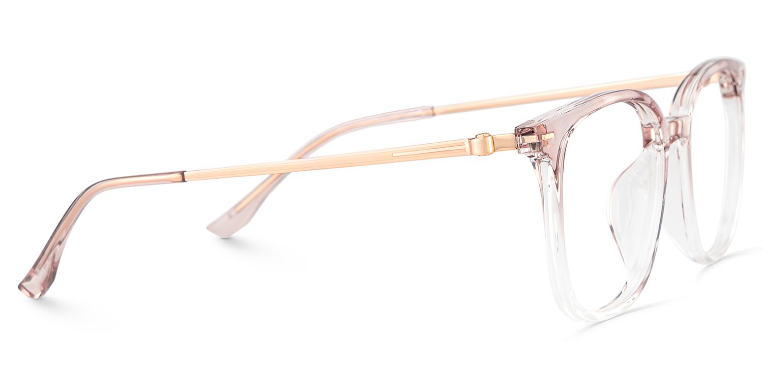 Cora Square Pink Frame Eyeglasses for Woman| ZEELOOL UK4