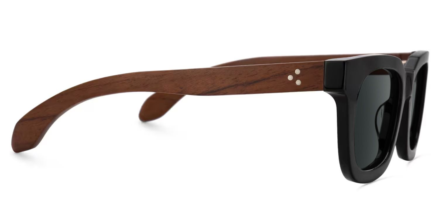 Sam Rectangle Wood Thick Frame Sunglasses for Men | ZEELOOL UK2