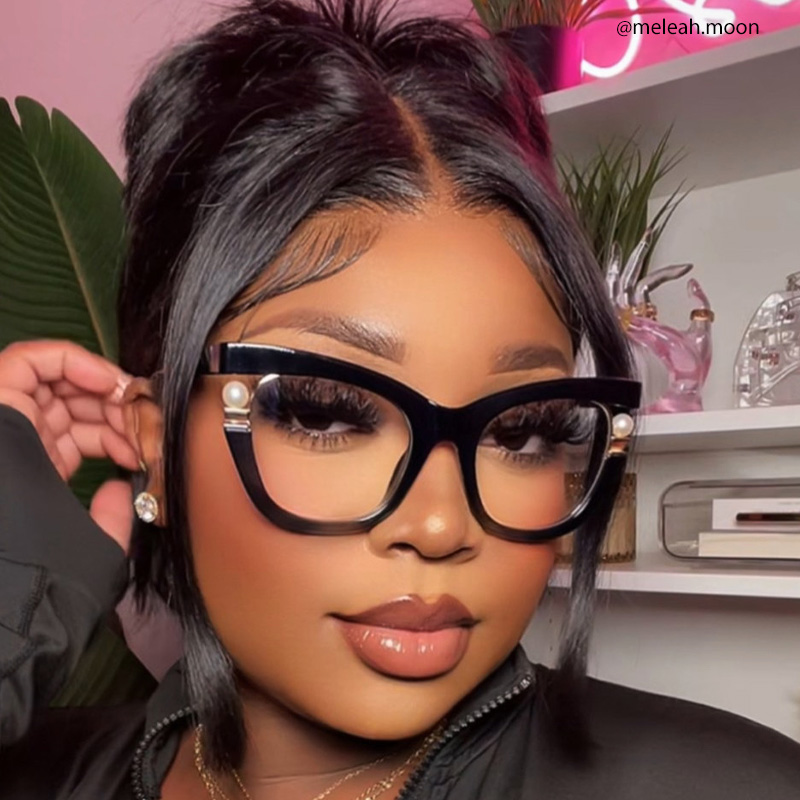 Pearl Cateye Black Glasses7