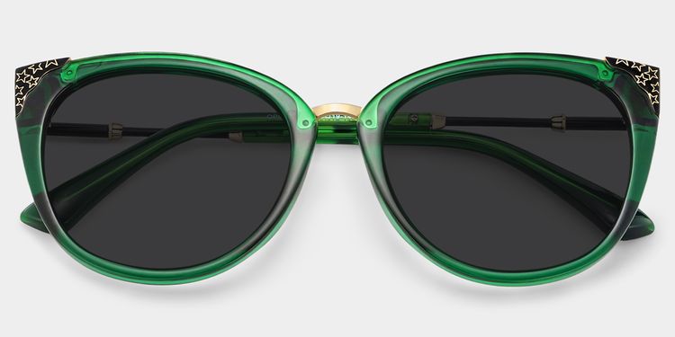 Dalton Cat Eye Dark Green Sunglasses