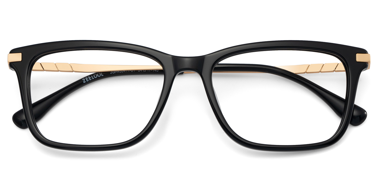Zane Rectangle Black Color Frame Glasses for Men | ZEELOOL UK2