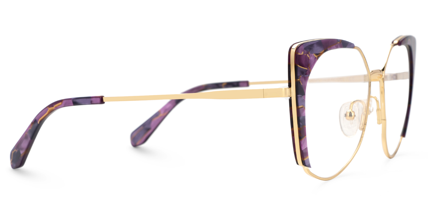 Ketty Prescription Purple Cat Eye Glasses Frames | ZEELOOL UK2