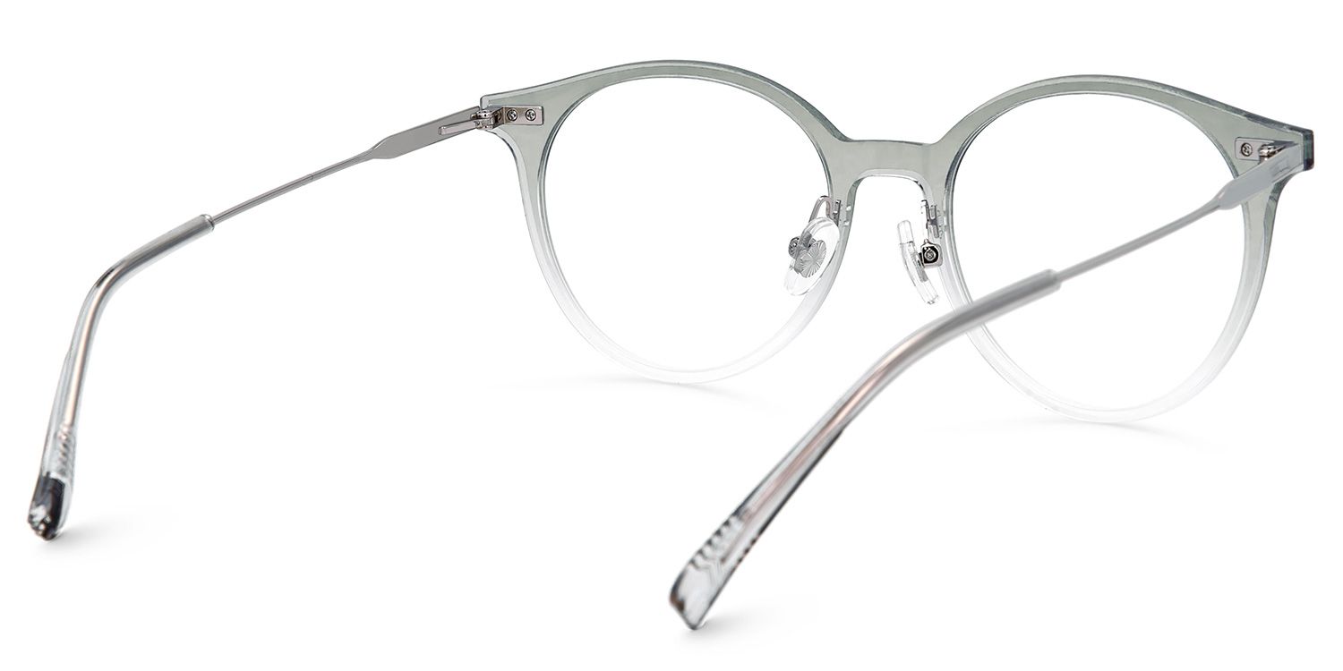 Gray Round Narelle Eyeglasses with Full-Frame | ZEELOOL UK3