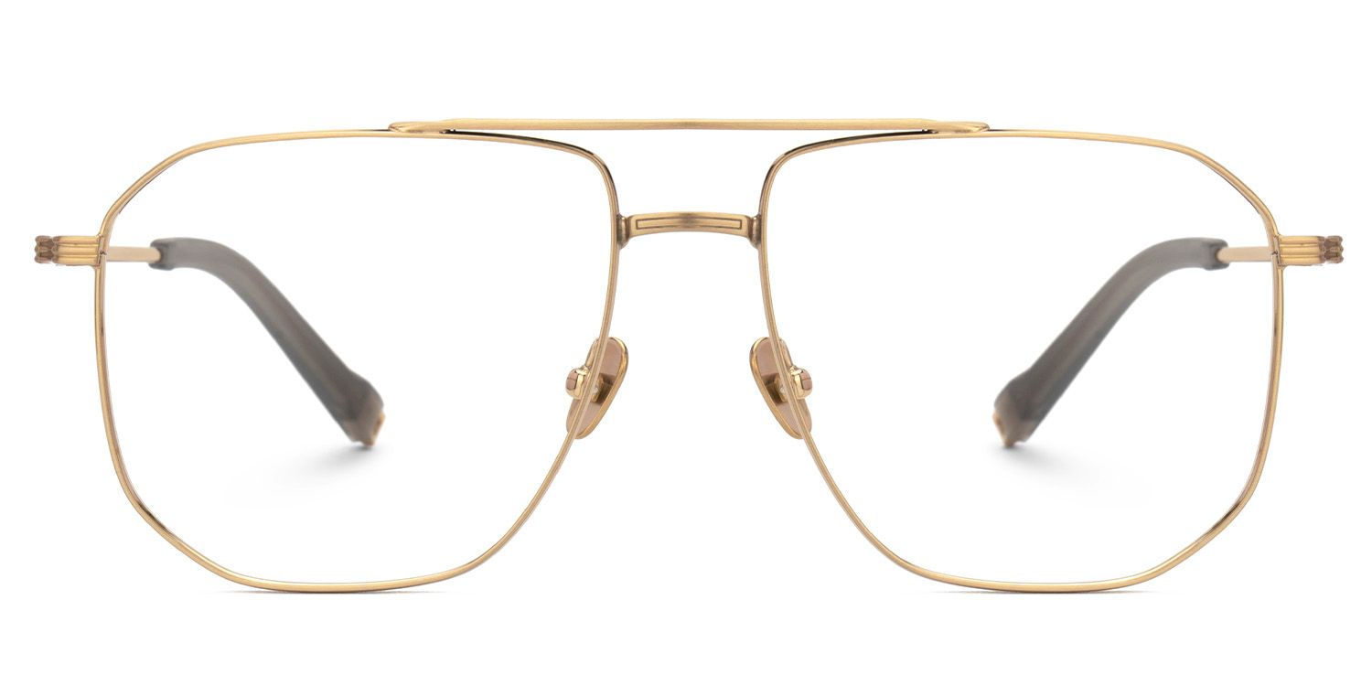 Aqua Titanium Gold Frame Glasses with Aviator Shape | ZEELOOL UK0