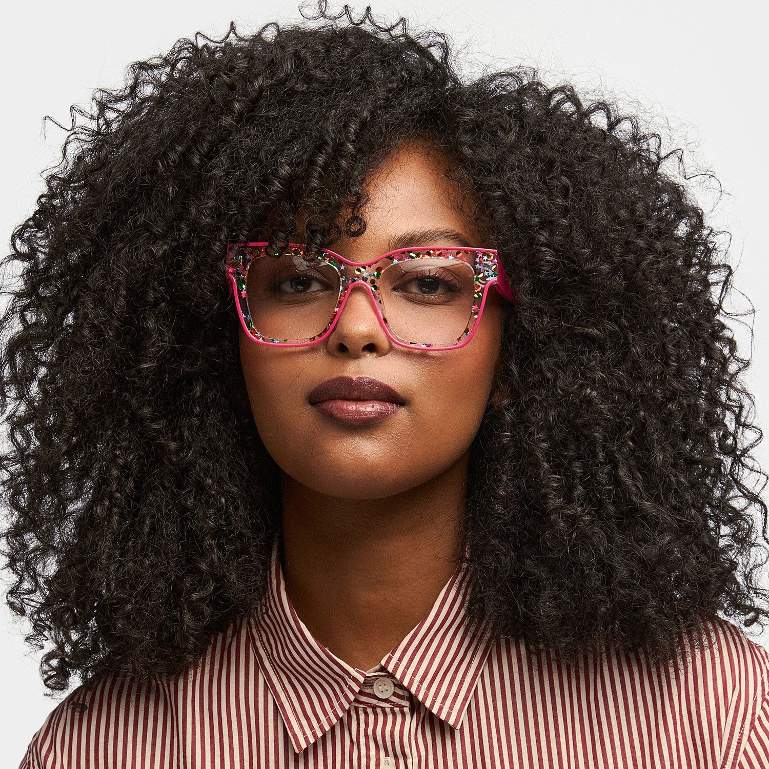 Zerica Eyeglasses in Square Red Rose Eyeglasses | ZEELOOL UK0