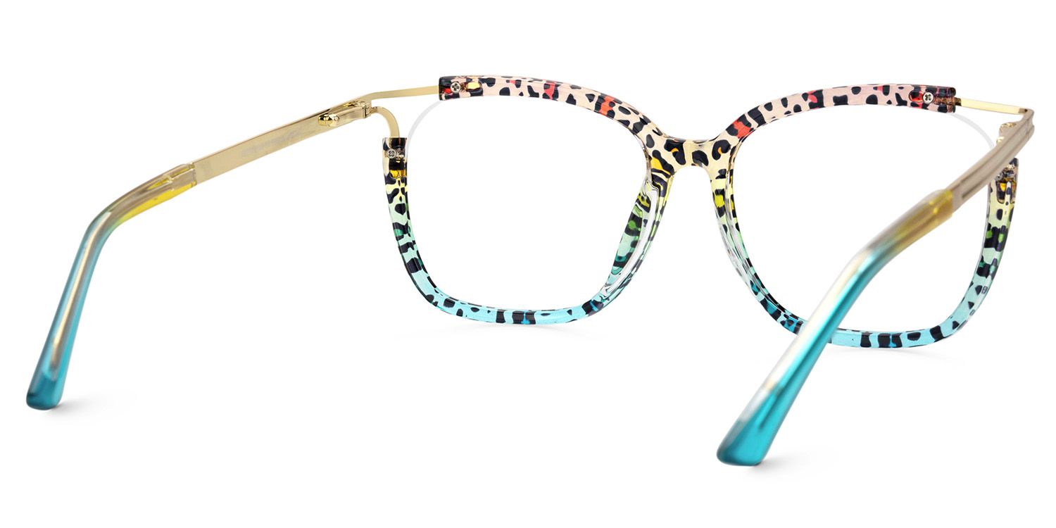 Spring hinges Sidibe Eyeglasses, Sidibe Blue leopard Glasses -Zeelool3