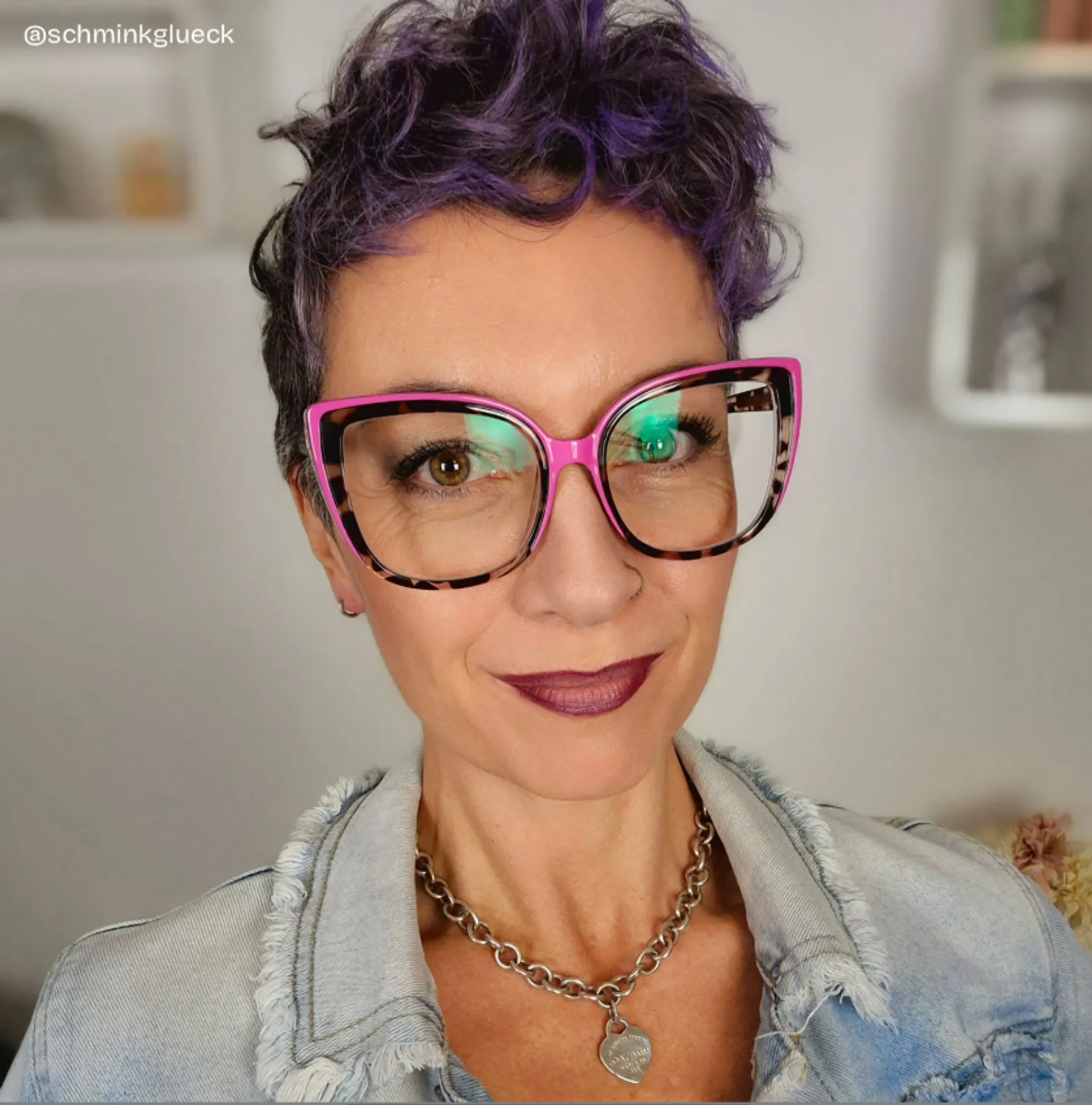 Large Cat Eye Glasses with Pink and Tortoise Frame9