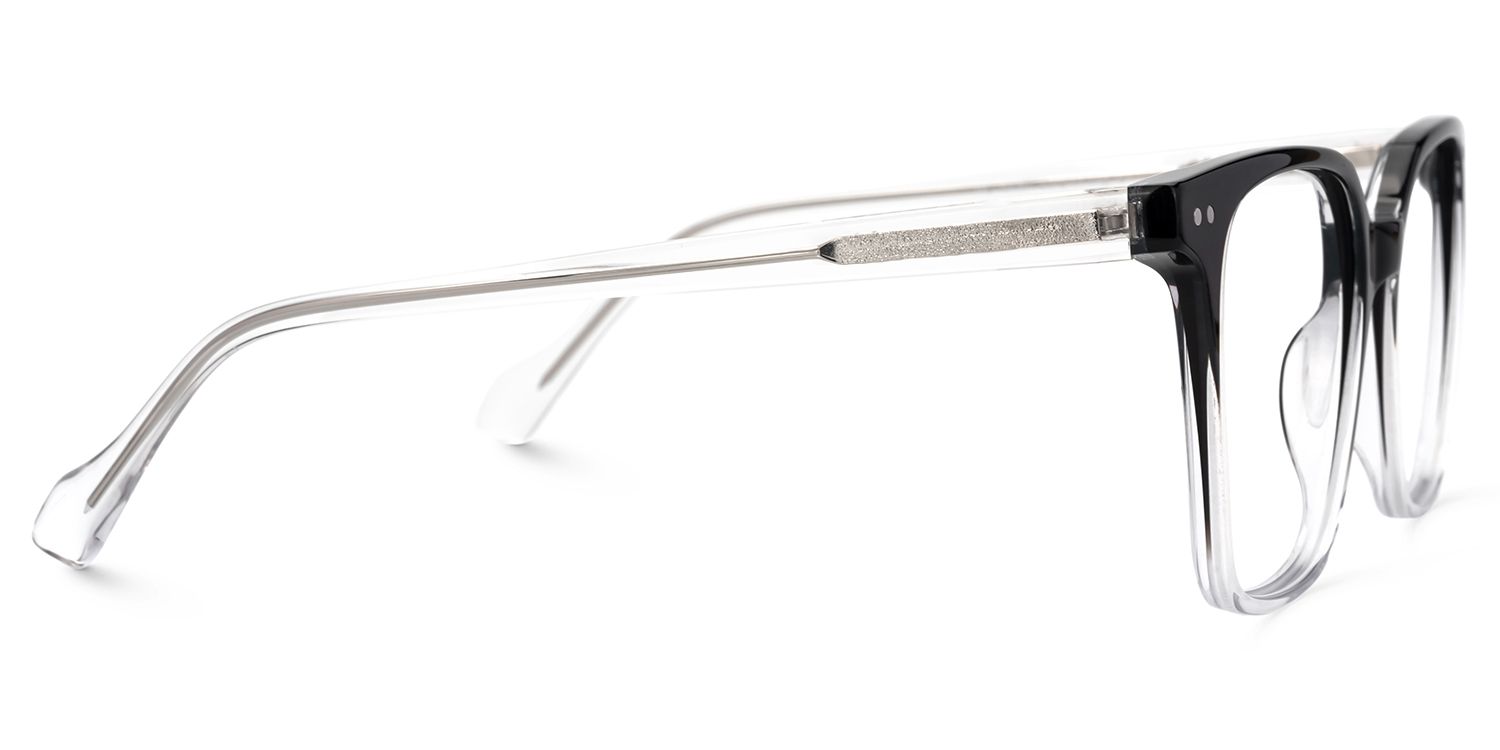 Square Black Gradient Clear Acetate Eyeglasses Frames3