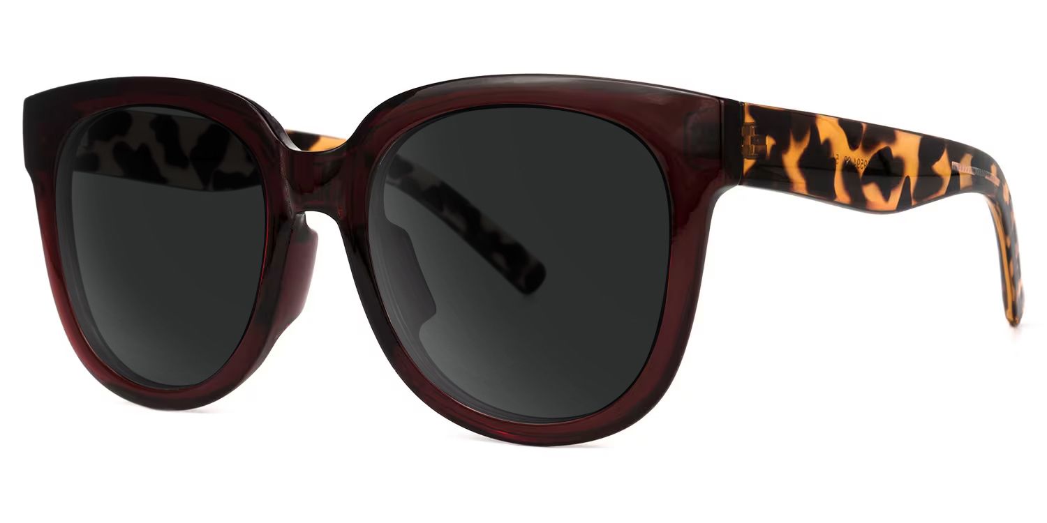 Harrell Square Dark-Red Sunglasses | ZEELOOL UK1