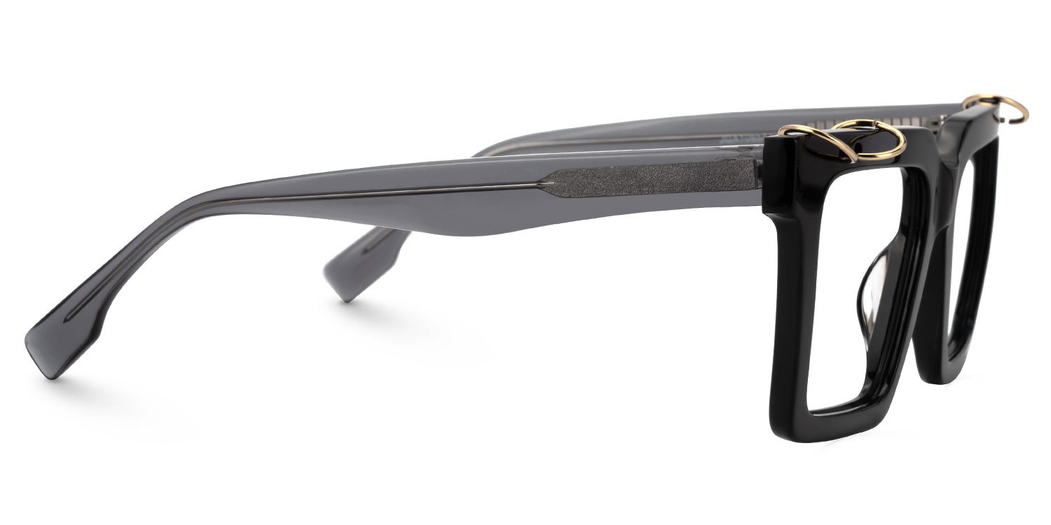 Dupree Black Square Eyeglasses and Glasses Frame2