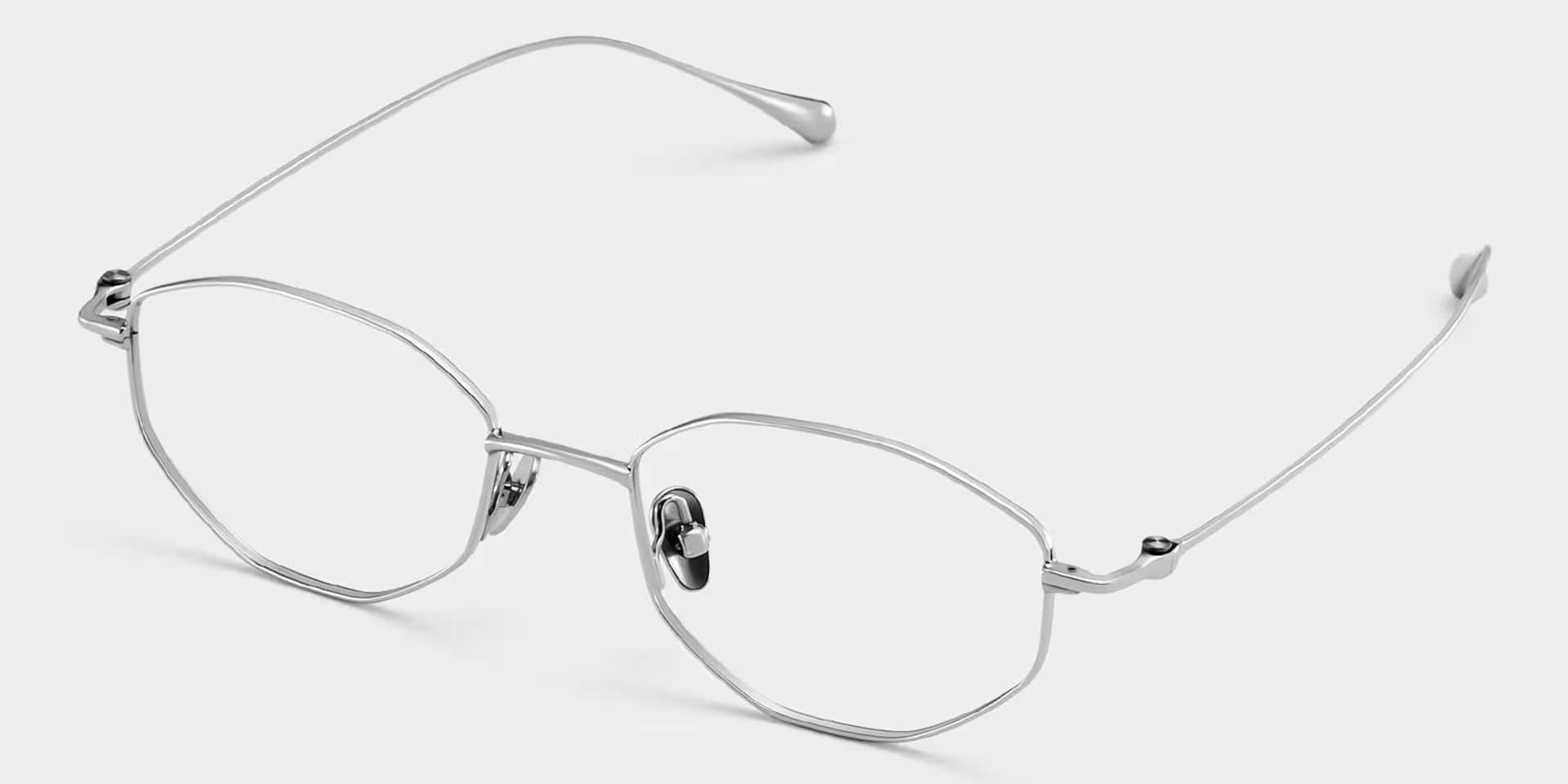 Everett Silver Frame Glasses with Geometric Frame Online |  ZEELOOL UK4