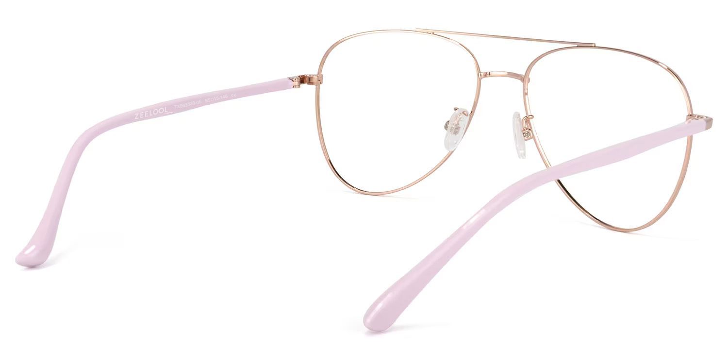 Paige Aviator Rose-Gold Glasses | Zeelool Glasses4