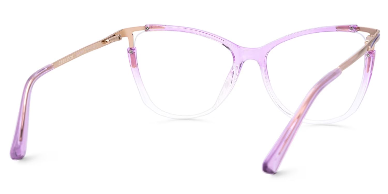 Yomary Purple Transparent Glasses with Cat-Eye Frames3