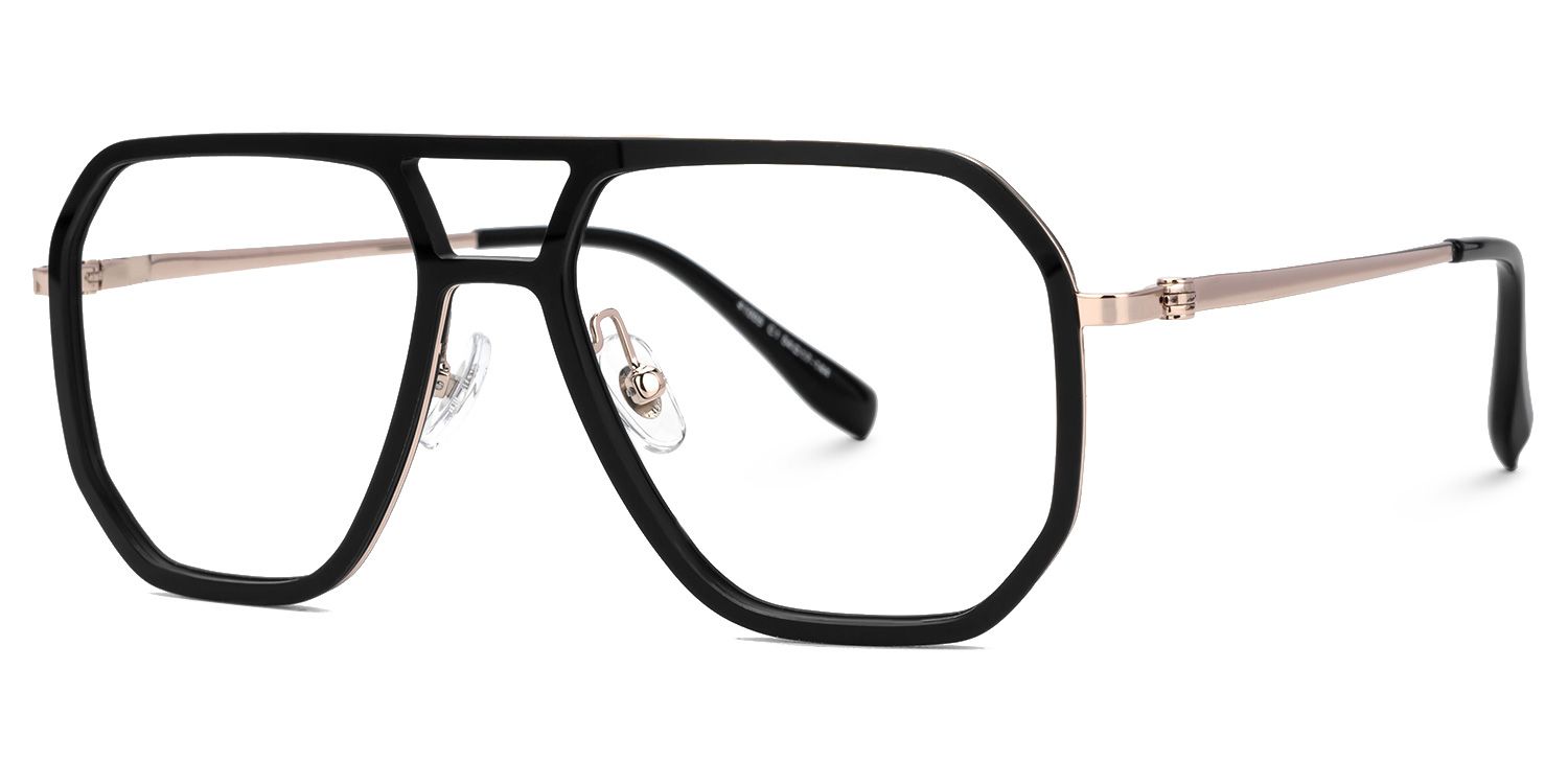 Jefri Black Frame Glasses with Aviator Style Online | ZEELOOL UK1