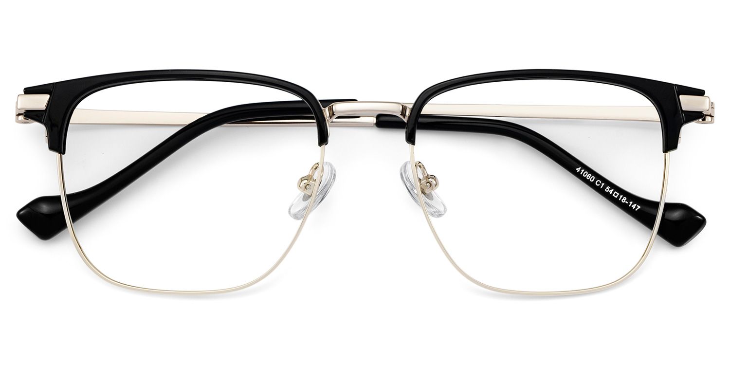 Owen Eyeglasses in Square Black Gold Frame | ZEELOOL UK2