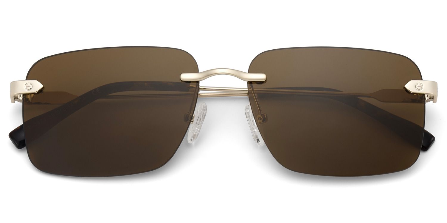 Rey Rectangle Gold Sunglasses for Women & Men | ZEELOOL UK1