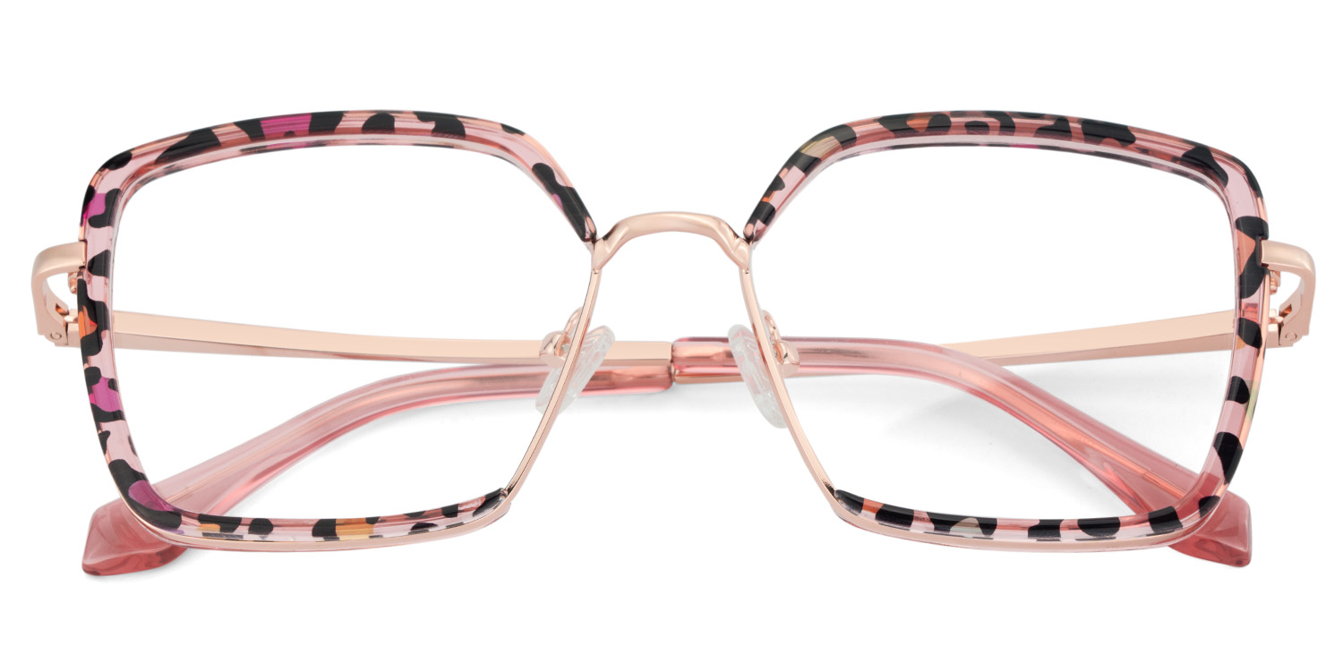ZEELOOL Cordaro Square Pink-Leopard Glasses