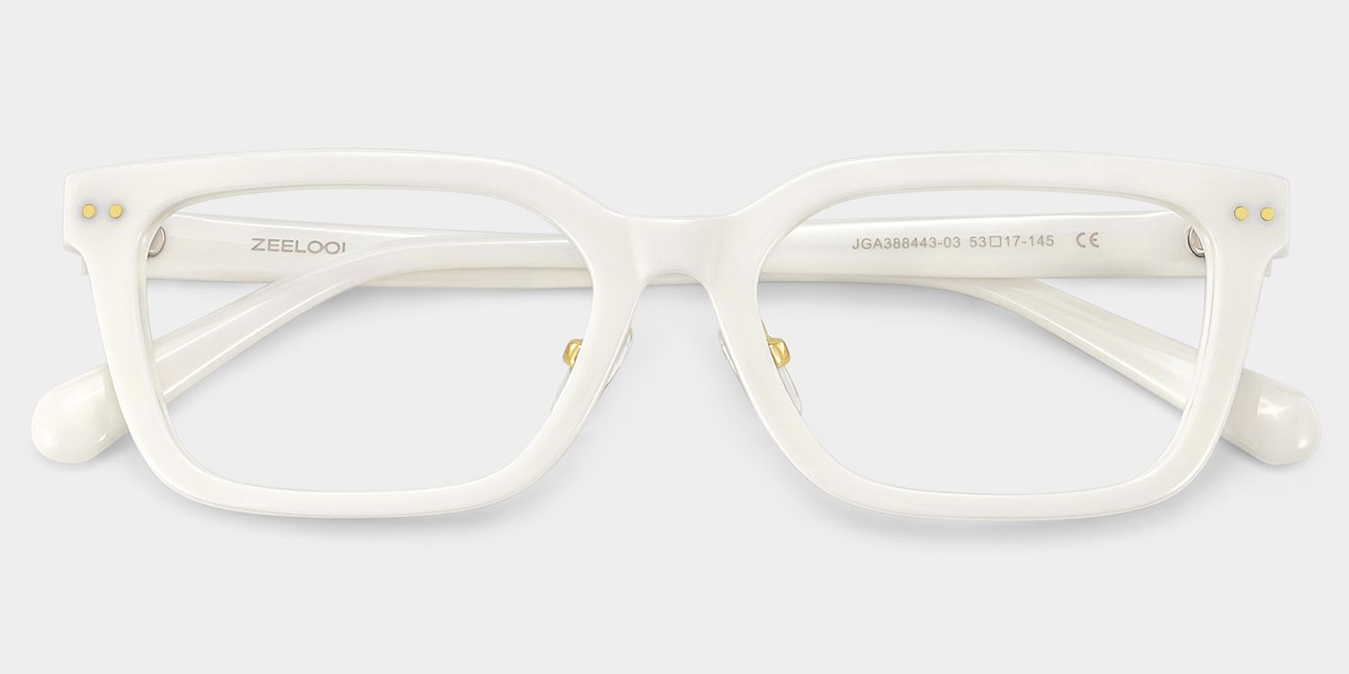Remy White Rectangle Glasses | Clean Athleisure Style4