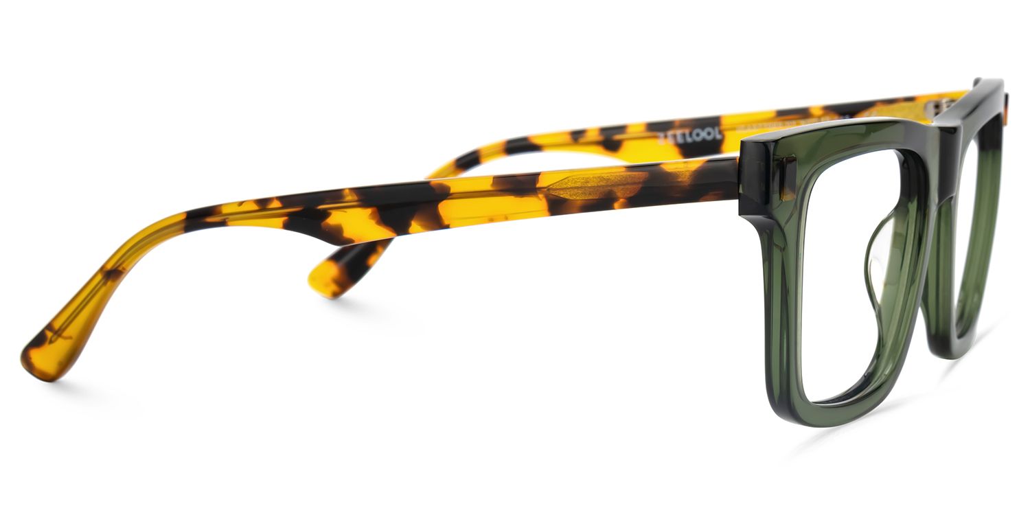 Square Green Eyeglasses Frames For Men | ZEELOOL UK4