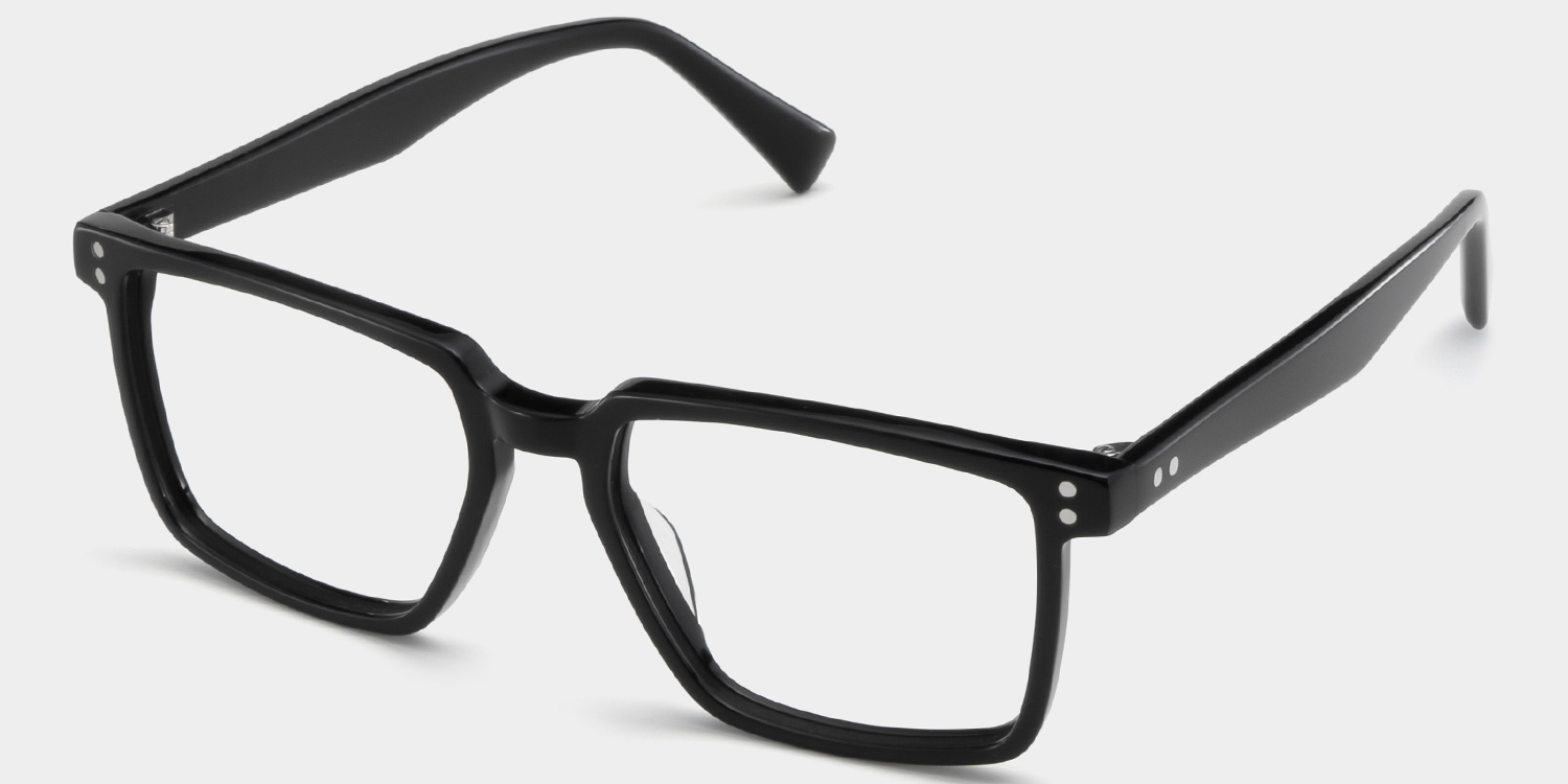 Griffin Black Frame Glasses with Rectangle Frame Online | ZEELOOL UK2