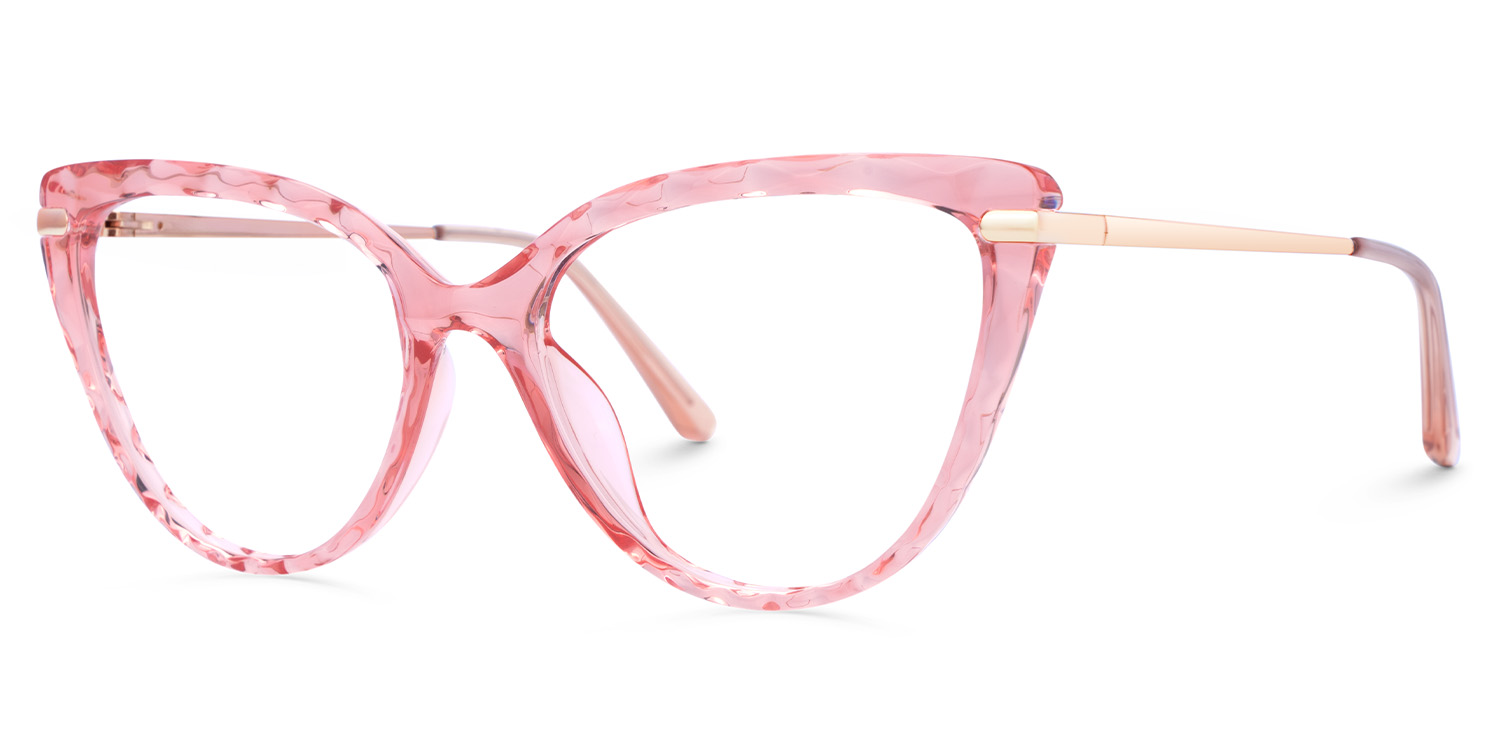 Lucas Cateye Pink Glasses and Crystal Frame1