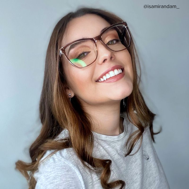 Libby Geometric Brown Thin Frame Glasses | ZEELOOL UK7