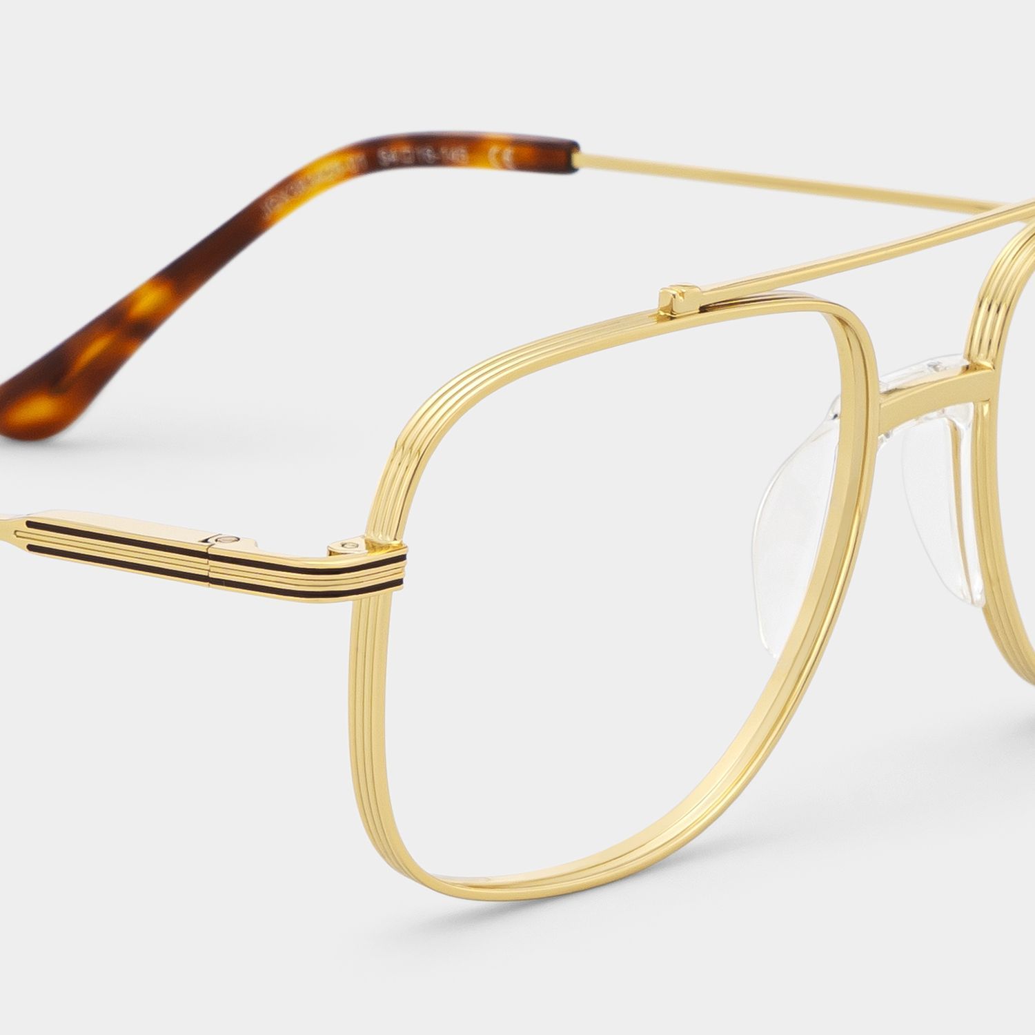 Poppy Gold Aviator Glasses | Striped Varsity Metal5