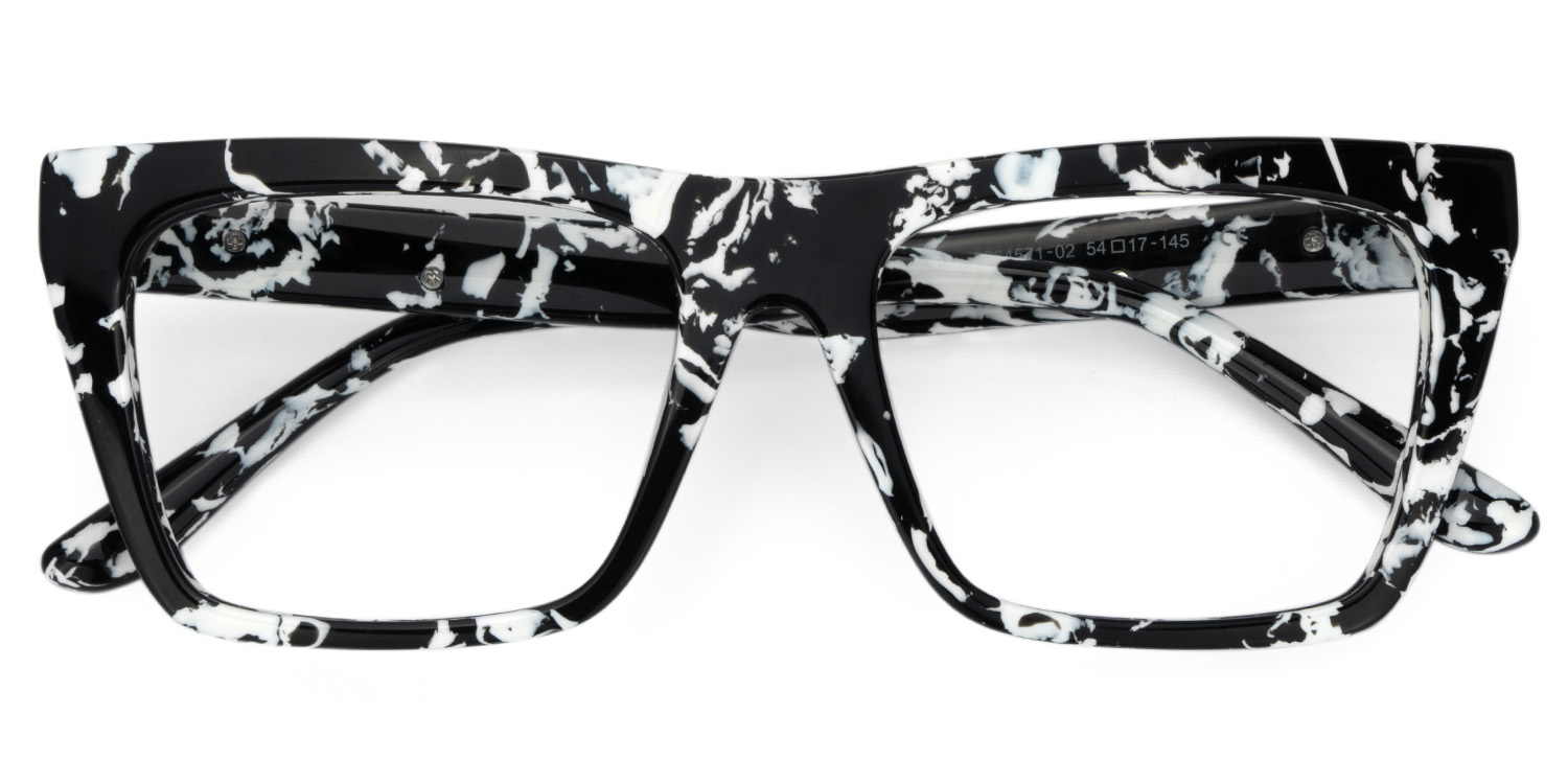 Rascoe Rectangle Black White Glasses2