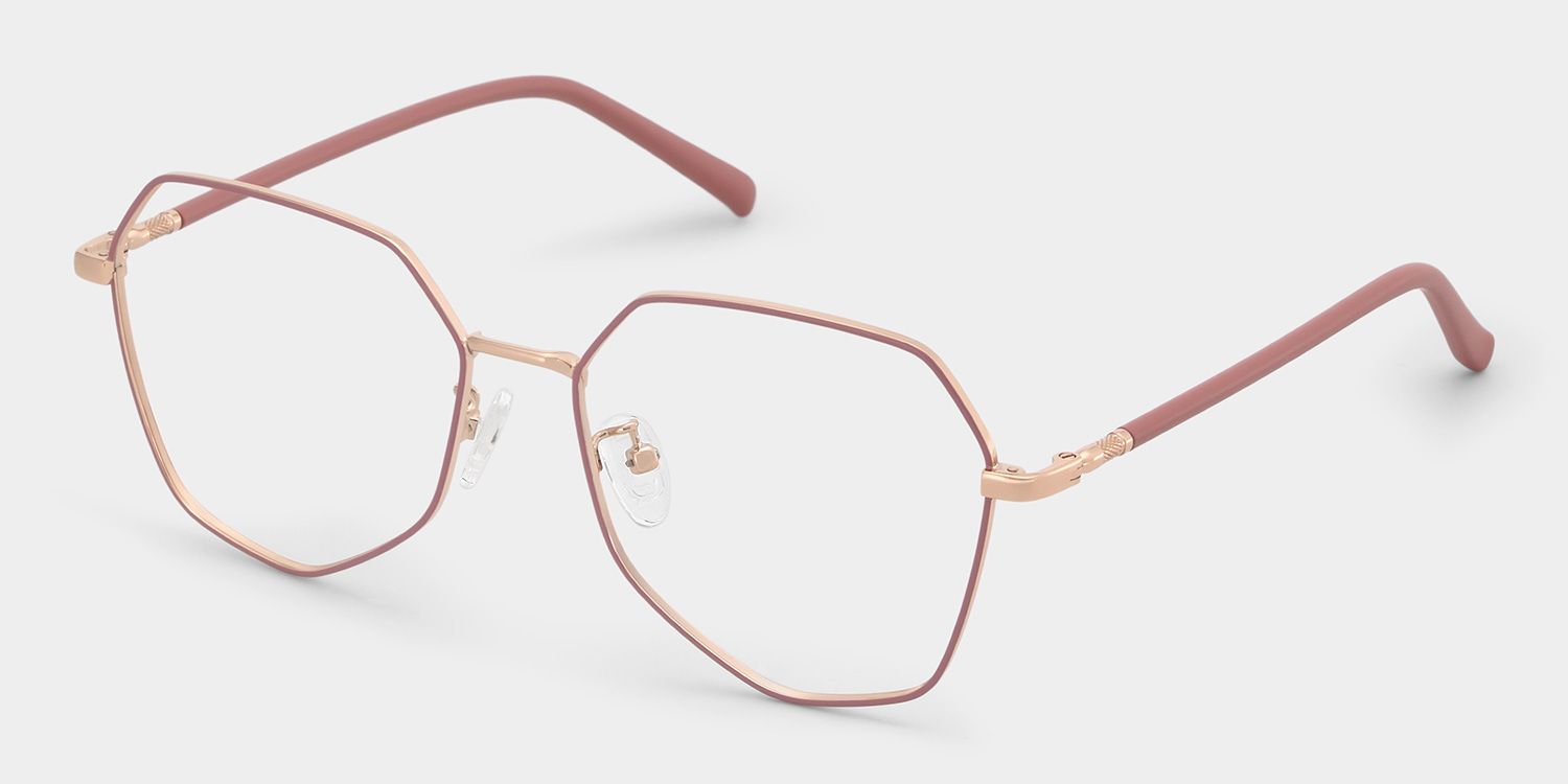 Bivins Geometric Pink Glasses | ZEELOOL UK4