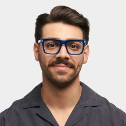 Matthews Blue Square Glasses0