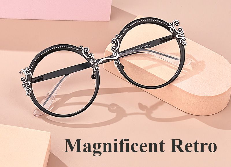 Nelida Designer Black Round Frame Glasses | ZEELOOL UK4