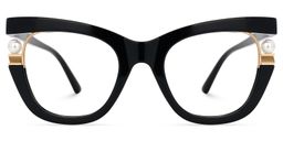 Pearl Cateye Black Glasses2