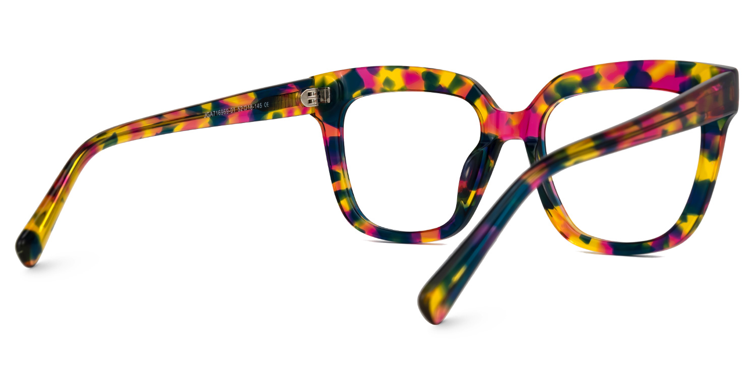 Nina Square Floral Frame Glasses / Prescription Glasses3