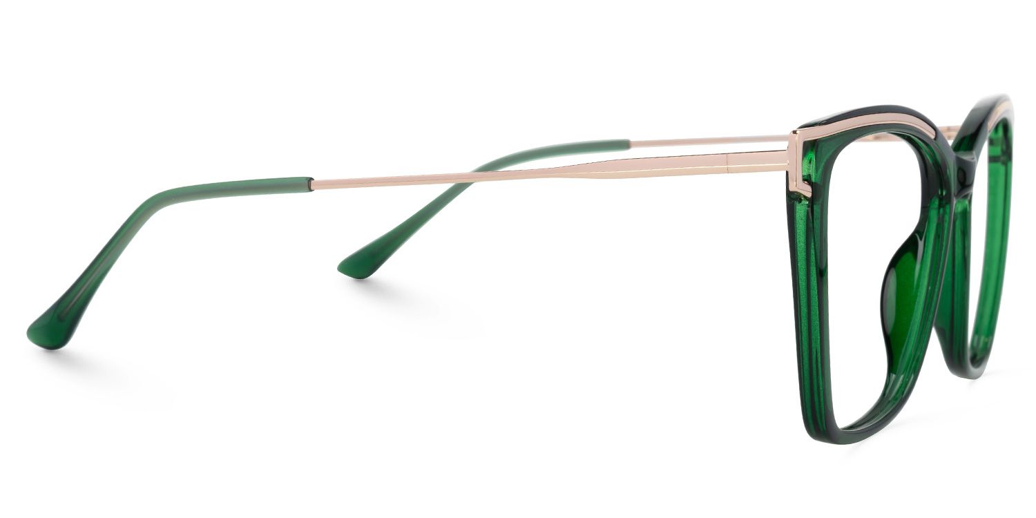 Krystle Square Green Thin Frames Glasses | ZEELOOL UK2