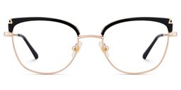 Beau Cat eye Black Gold Glasses1