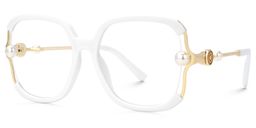 Jeania Square White Glasses1