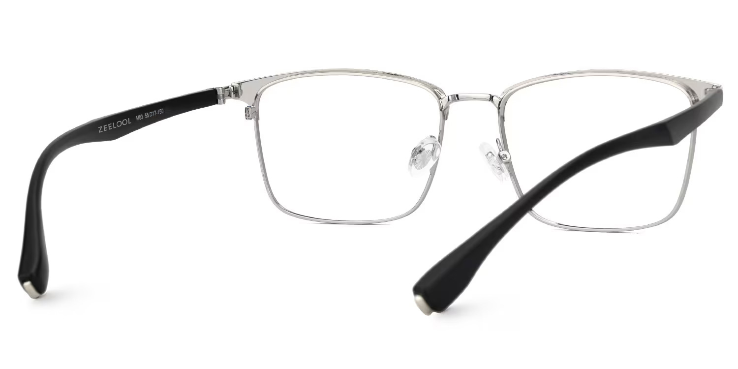 Eaddy Rectangle Silver Glasses3