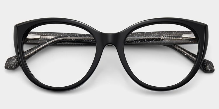 Kiera  Cat-eye Black Glasses