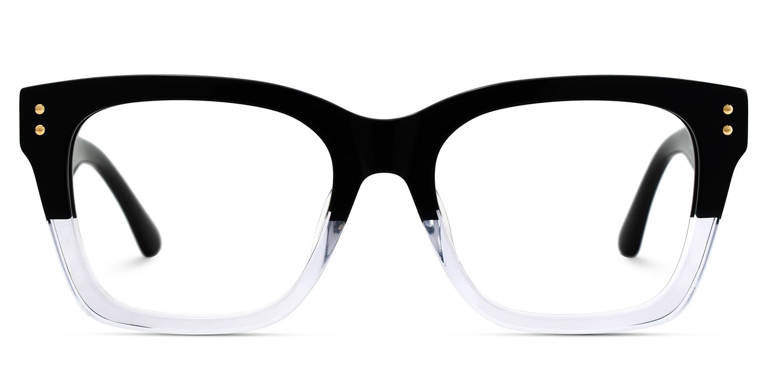 Rectangle Black Clear Eyeglasses- Gaydeh Acetate Frame Glasses1