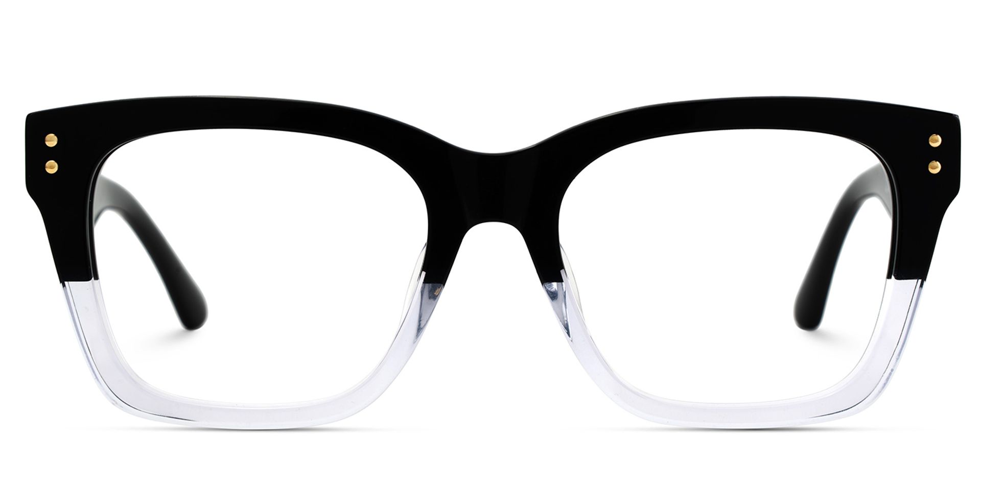 Rectangle Black Clear Eyeglasses- Gaydeh Acetate Frame Glasses1