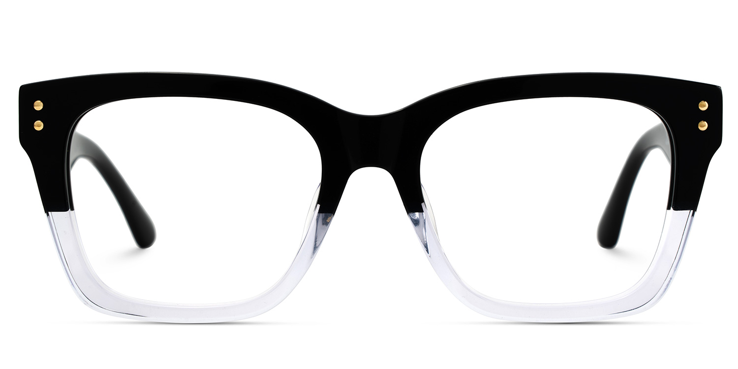 Gaydeh Rectangle Black Crystal Glasses good-img